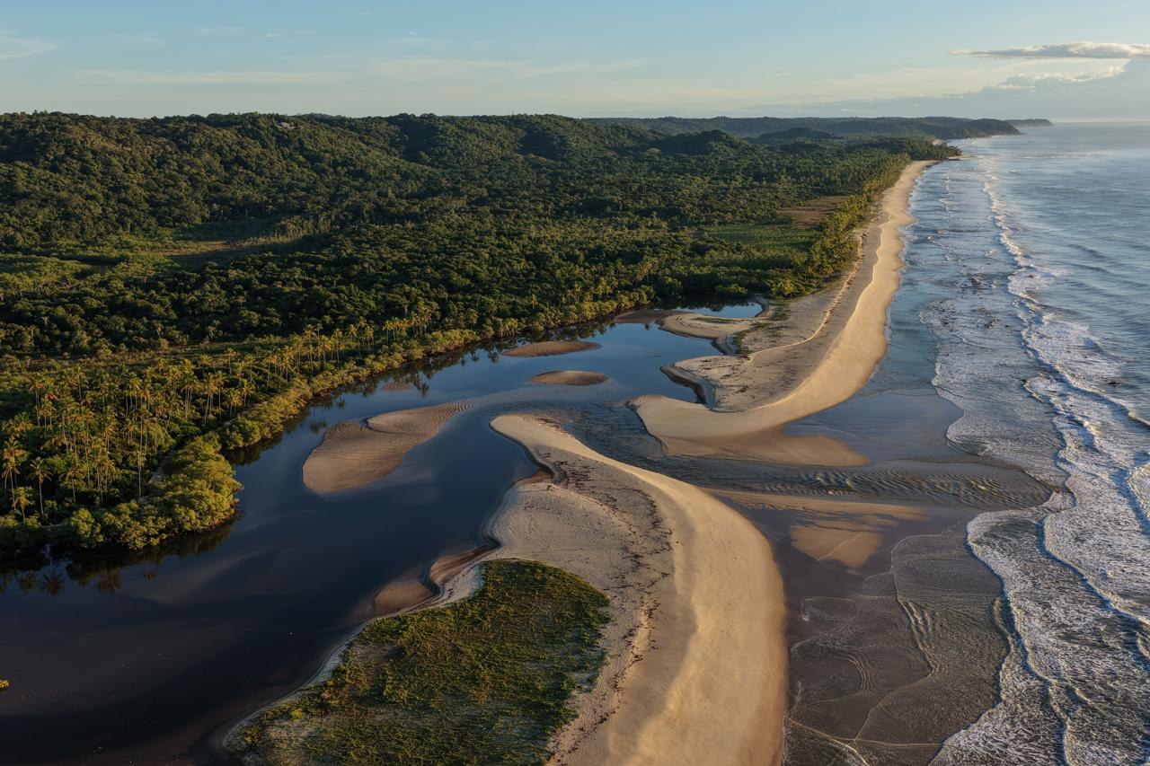 The river meeting the sea, seen from above